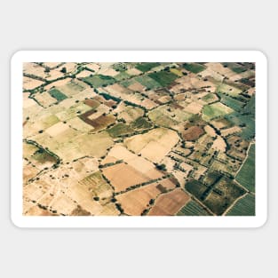 Aerial Shot of Plots of Farmland in South East Asia Sticker